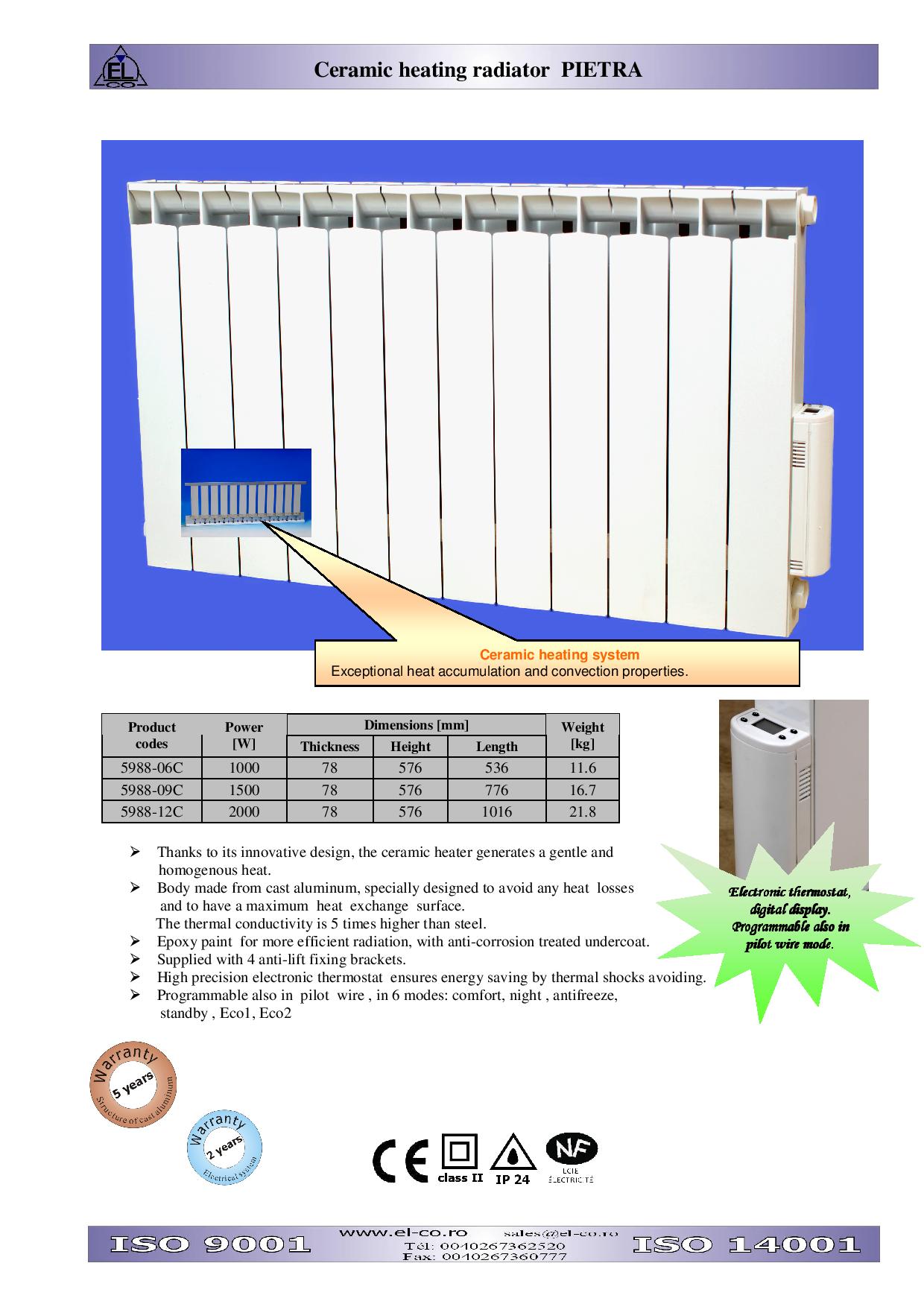 6 elementi1000W/220V